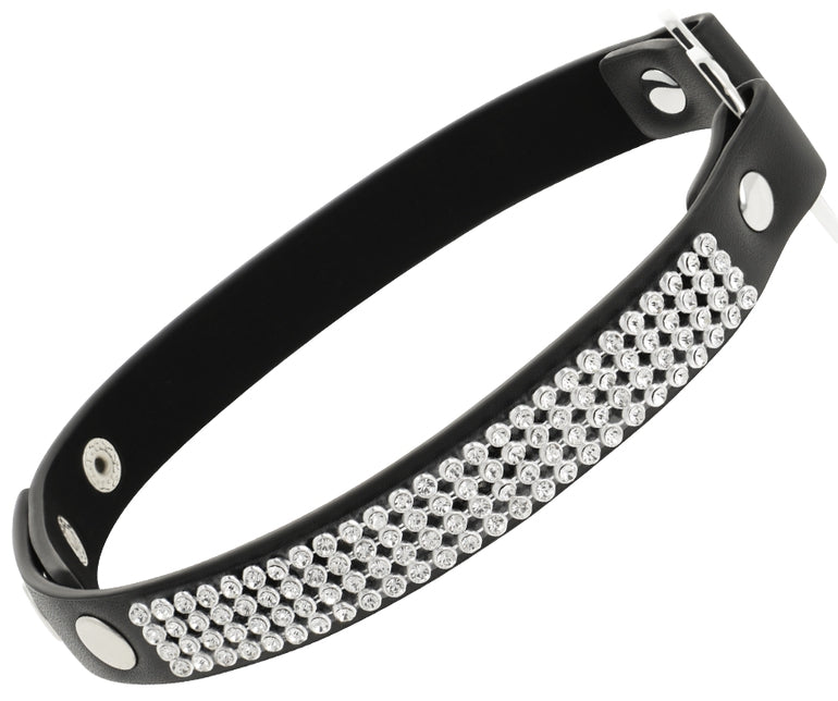 Ras de cou noir & cœur en métal