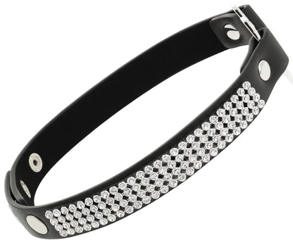 Ras de cou noir & cœur en métal