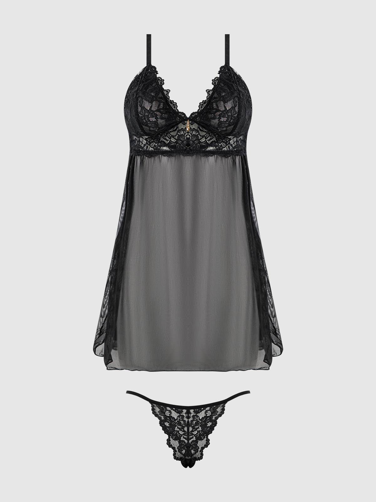 Ensemble nuisette et string en dentelle BELLA