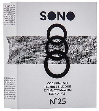 Lot de 3 cockrings Silicone Sono n°25 Gris