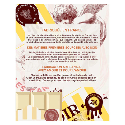 Tablette de Chocolat Aphrodisiaque blanc 100 g