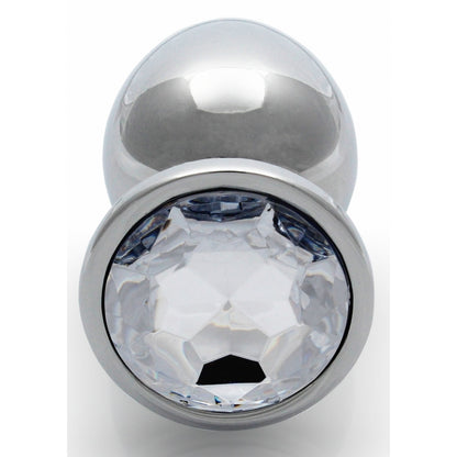 Bijou anal round gem Argenté-Transparent